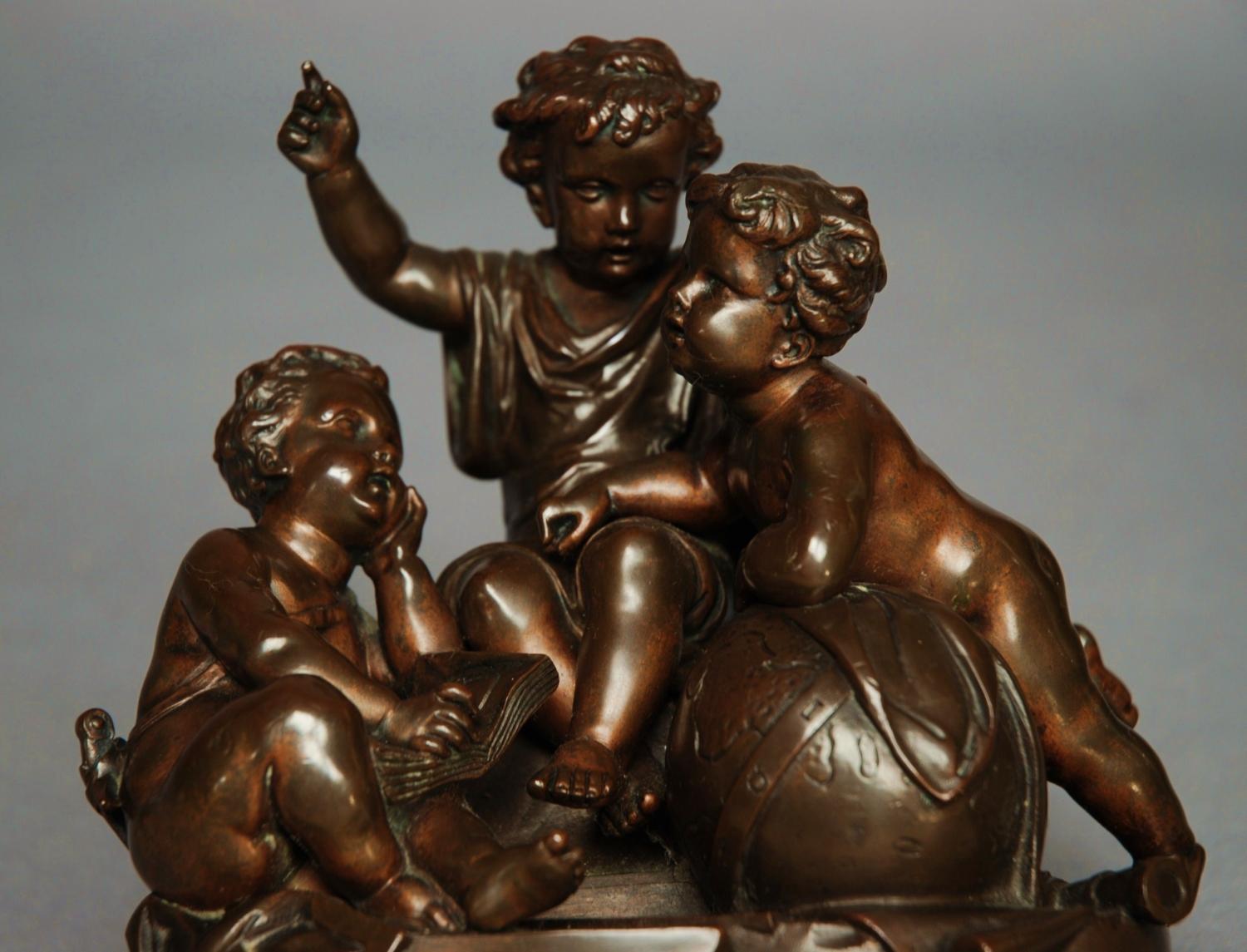 19thc French bronze titled 'Sciences Diverse