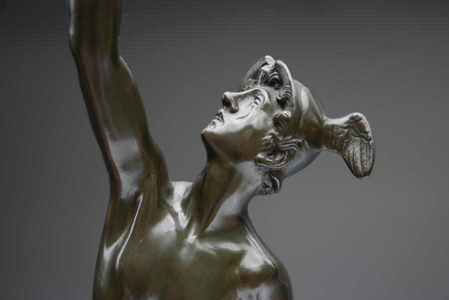 19thc bronze figure of Mercury