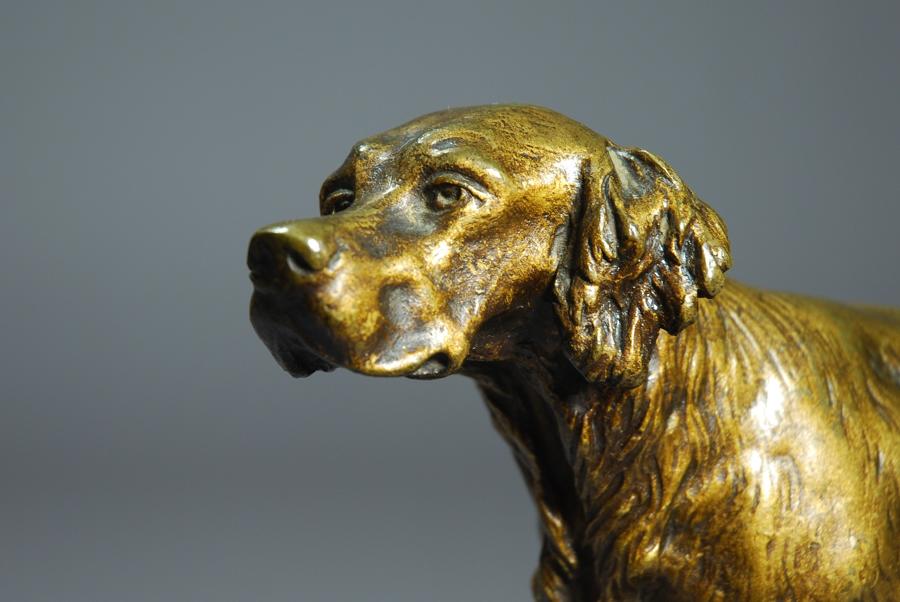 Gilt bronze figure of a pointer dog