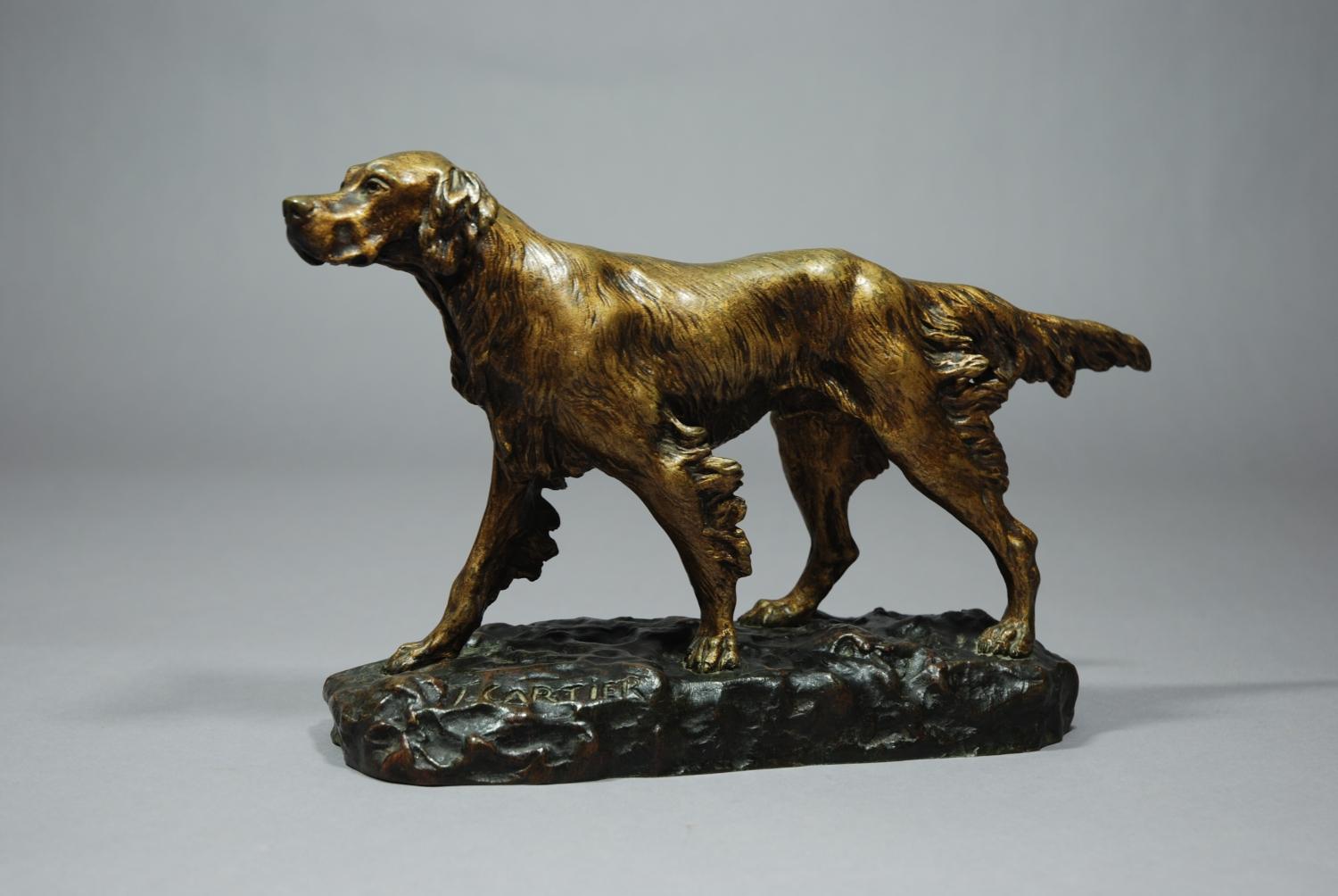 Gilt bronze figure of a pointer dog