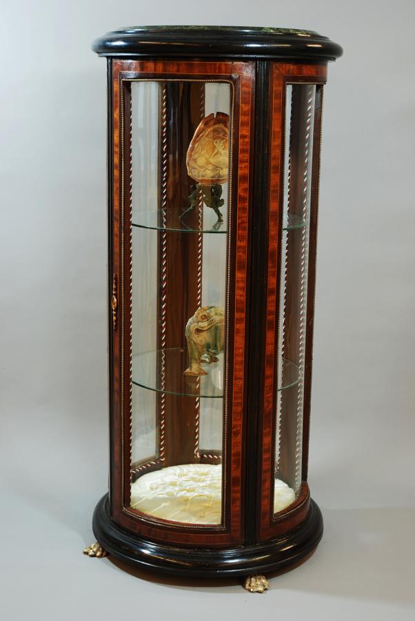 Glazed cylinder shaped display case 