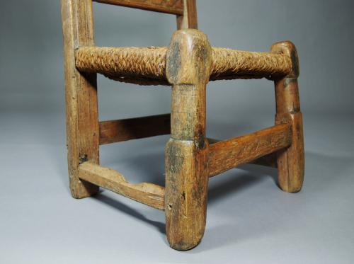 18th century folk art pine spindle back childs chair