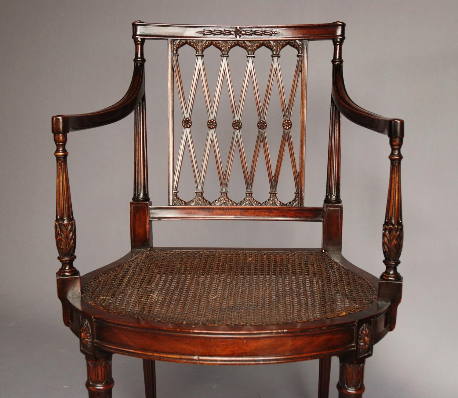 Edwardian mahogany Sheraton style chair 