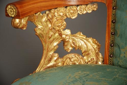 Late 19thc solid satinwood armchair