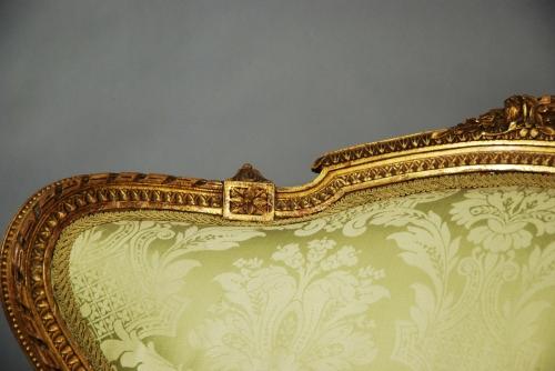 19thc French gilt & carved wood armchair