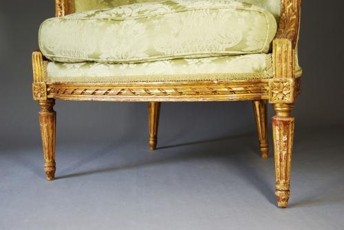 19thc French gilt & carved wood armchair