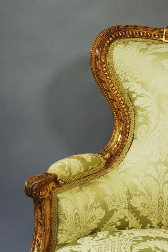 19thc French gilt & carved wood armchair