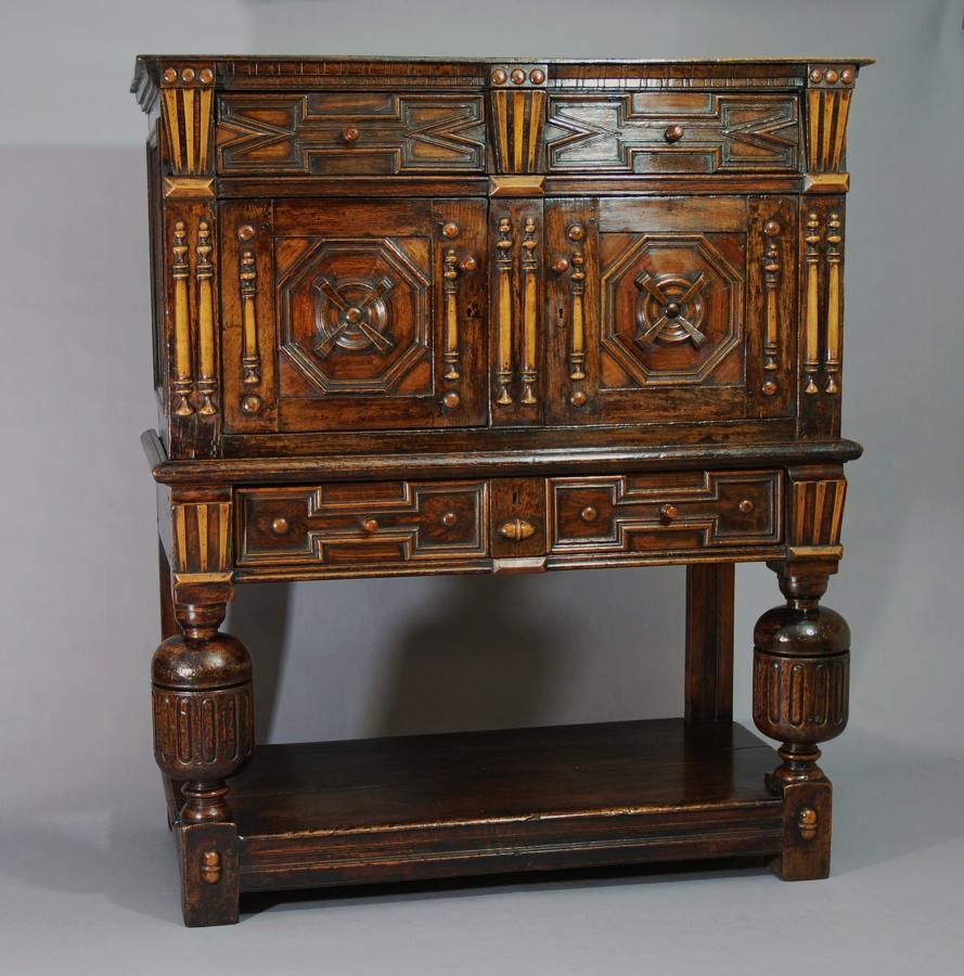 Late 17thc joined oak livery cupboard