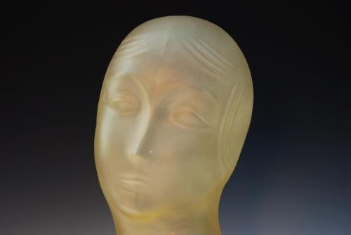 Art Deco French glass female bust
