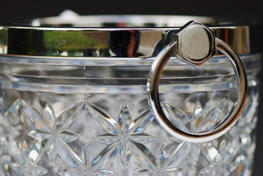 Moulded glass ice bucket
