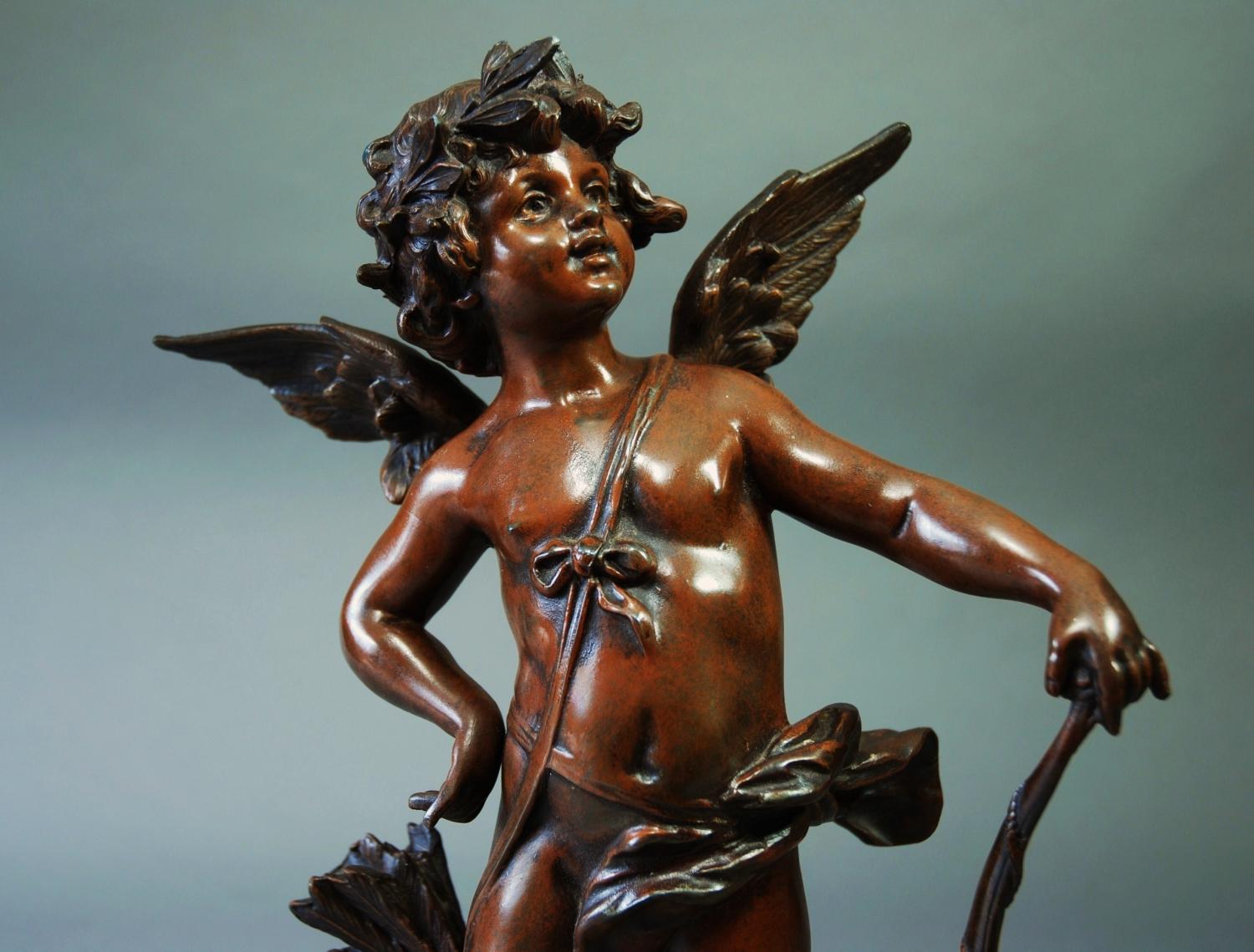 French bronzed speltre figure of Cupid