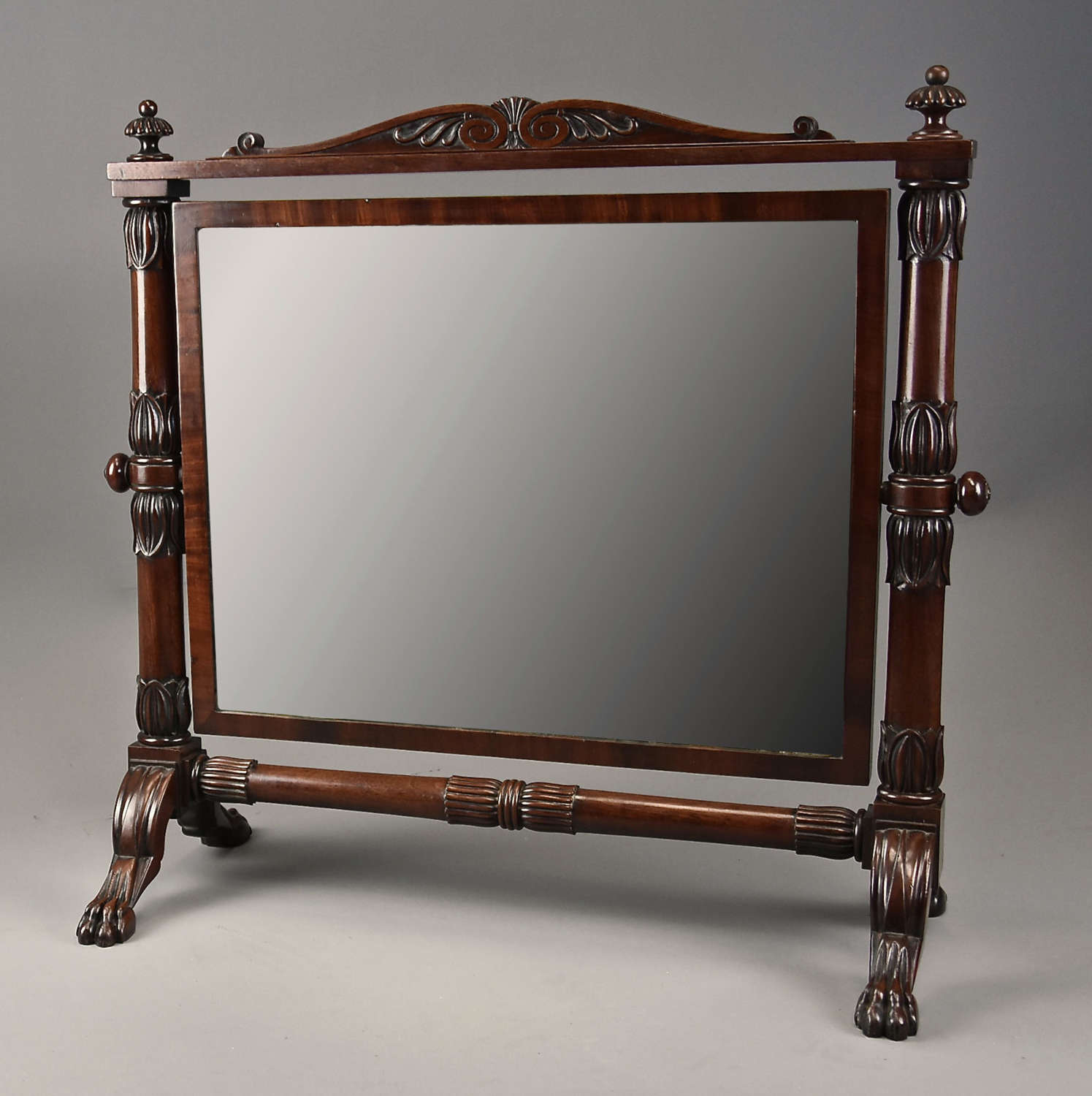 Superb quality 19th century Regency Cuban mahogany cheval table mirror
