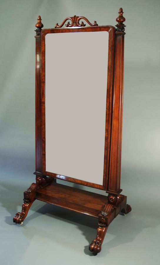 Superb quality 19thc mahogany cheval mirror 