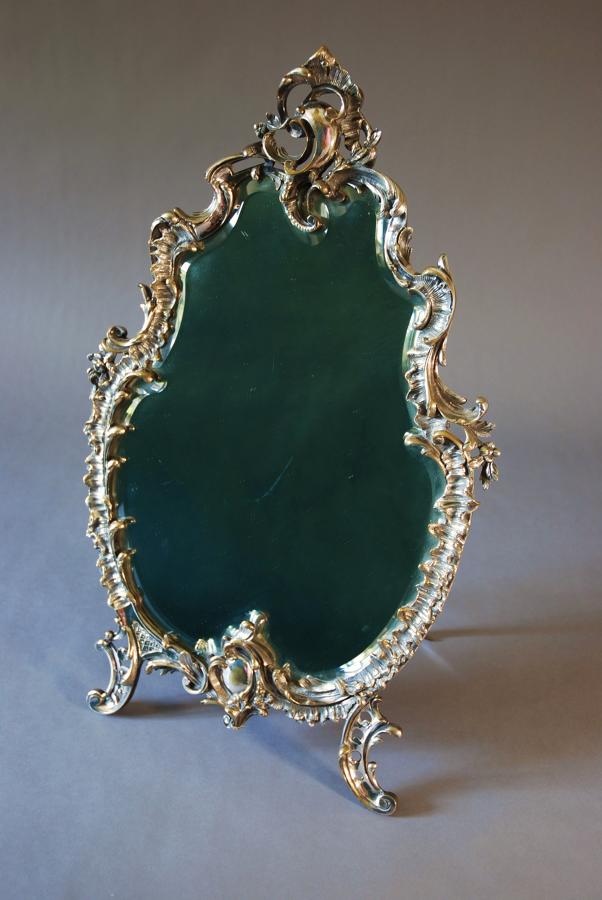 Fine quality silvered Rococo style mirror