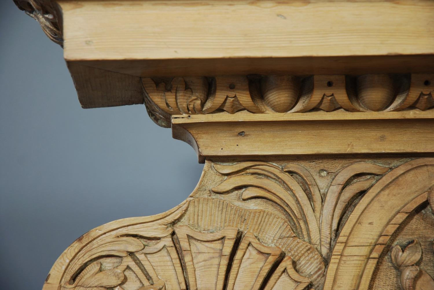 Superbly carved George III Pine mantel 