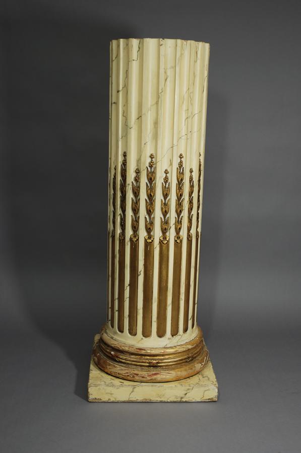 Early 20thc painted marbled column