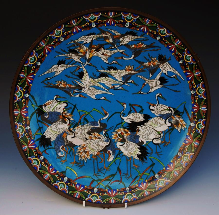 Late 19th Japanese cloisonne charger