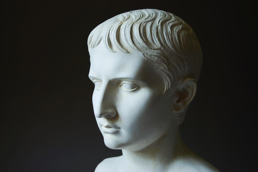 Plaster bust of young Emperor Caesar 