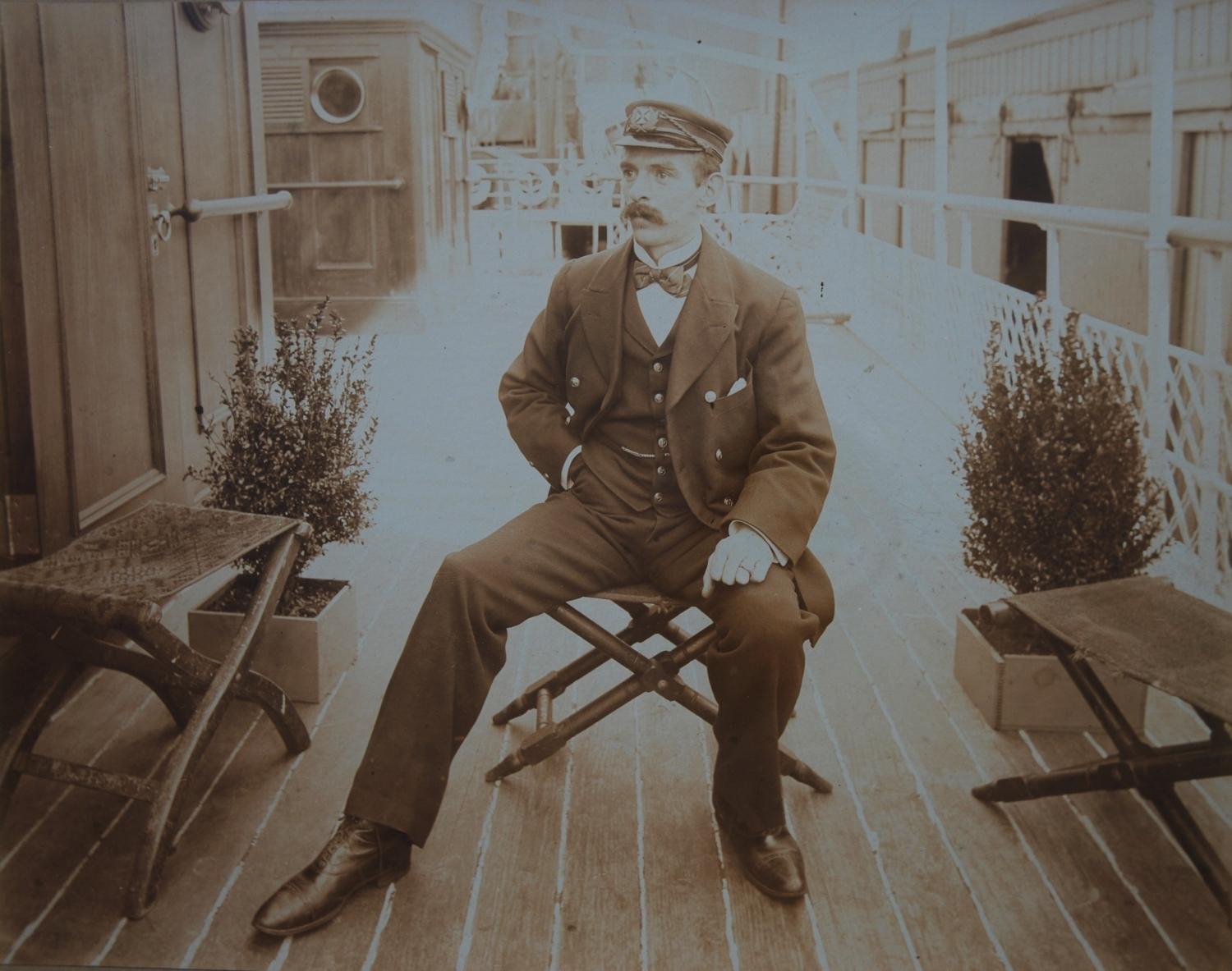 Original sepia photograph of sea Captain