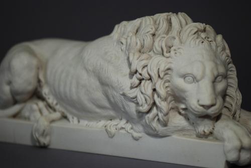 Pair of composition 20thc lions