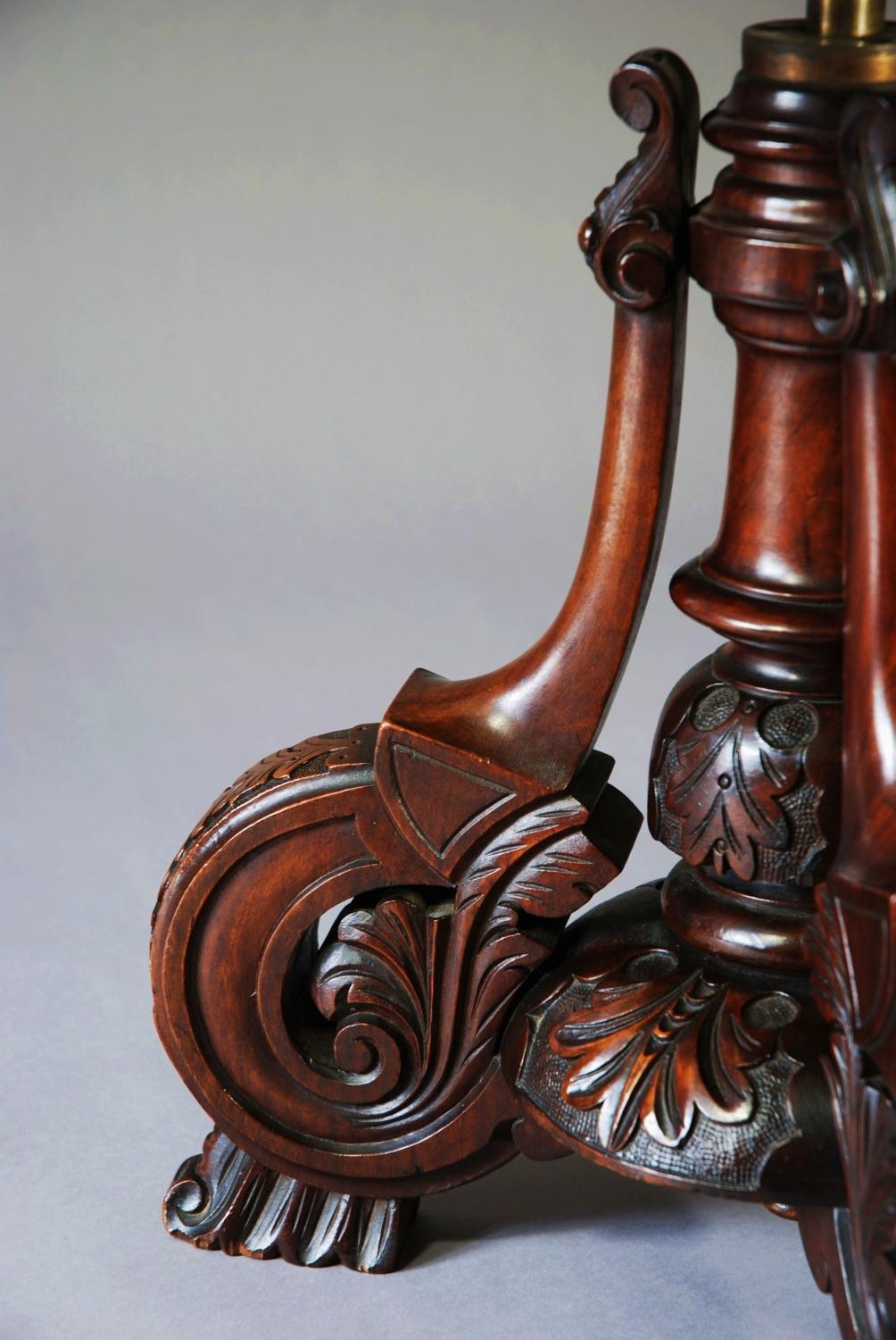 Victorian carved walnut piano stool