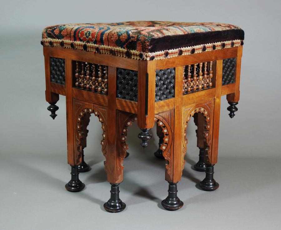 Liberty & Co Moorish upholstered stool