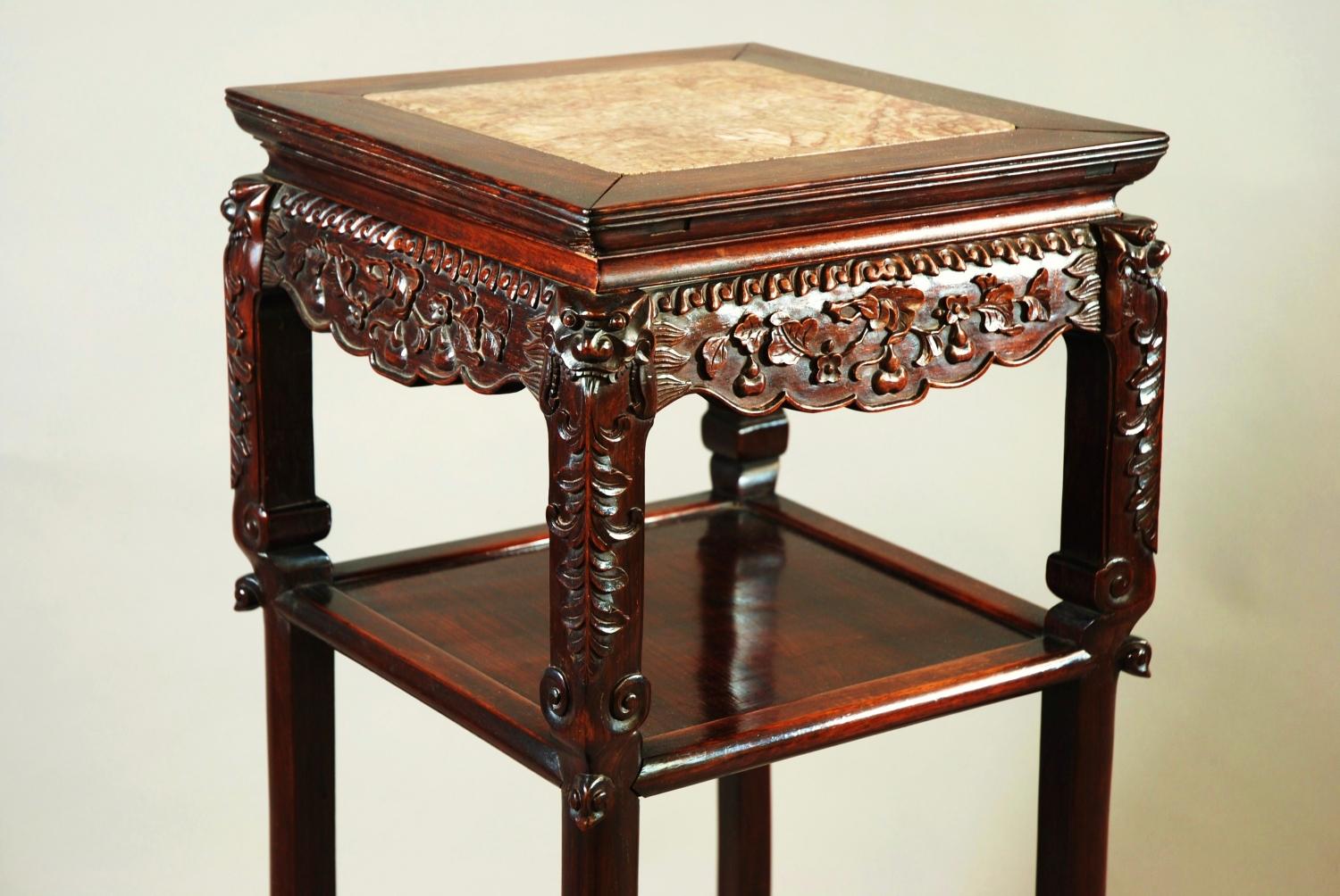 Late 19thc square Chinese pot stand 
