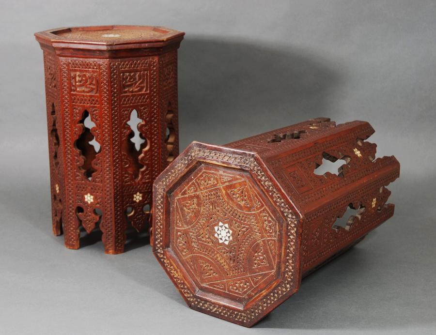 Pair of Islamic octagonal low tables