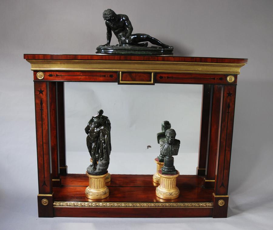 Regency mahogany mirror backed console table