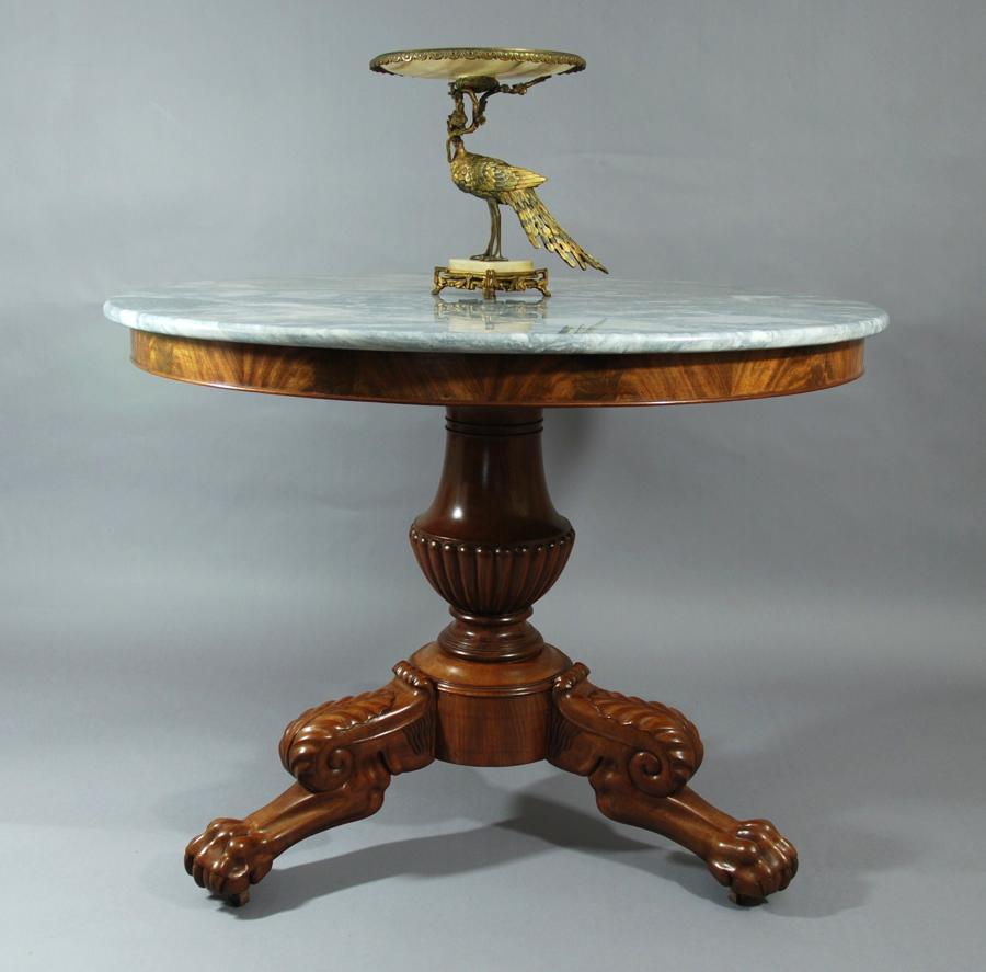 19thc French marble top centre table