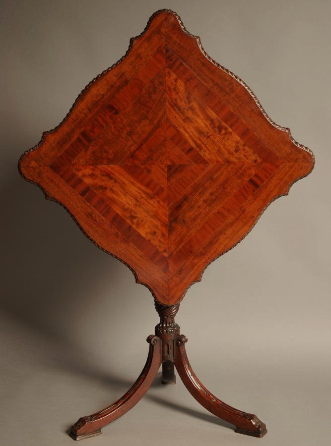 Late 19thc mahogany tilt top table of superb 
