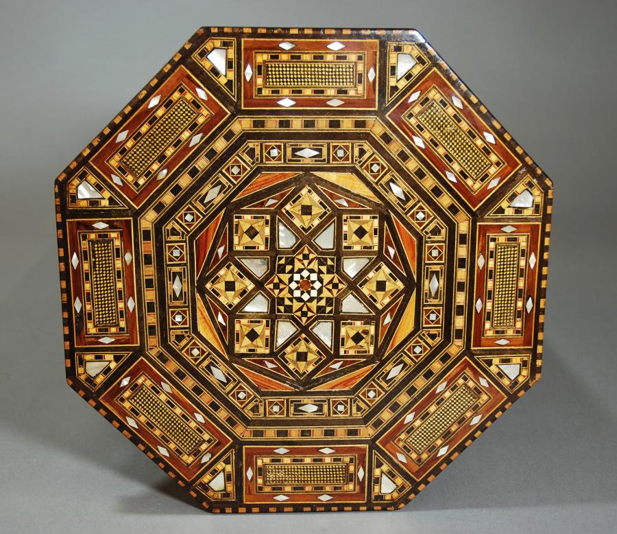 Syrian octagonal inlaid occasional table