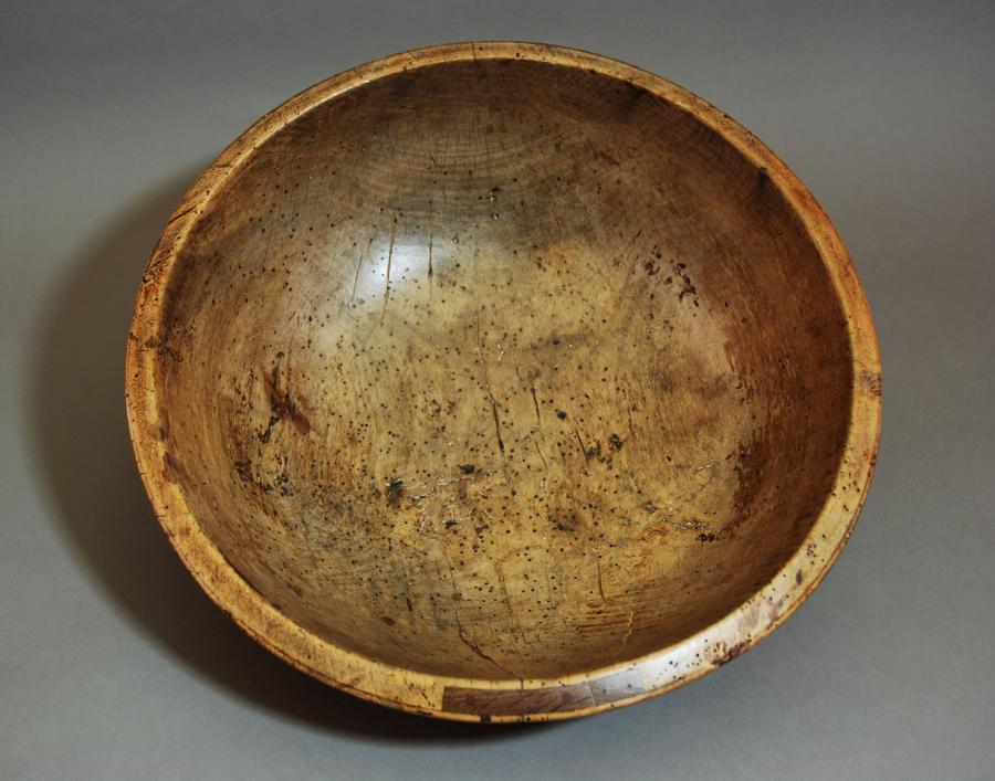 18thc Welsh sycamore dairy bowl