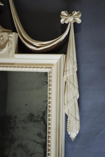 19th century pine painted pier mirror