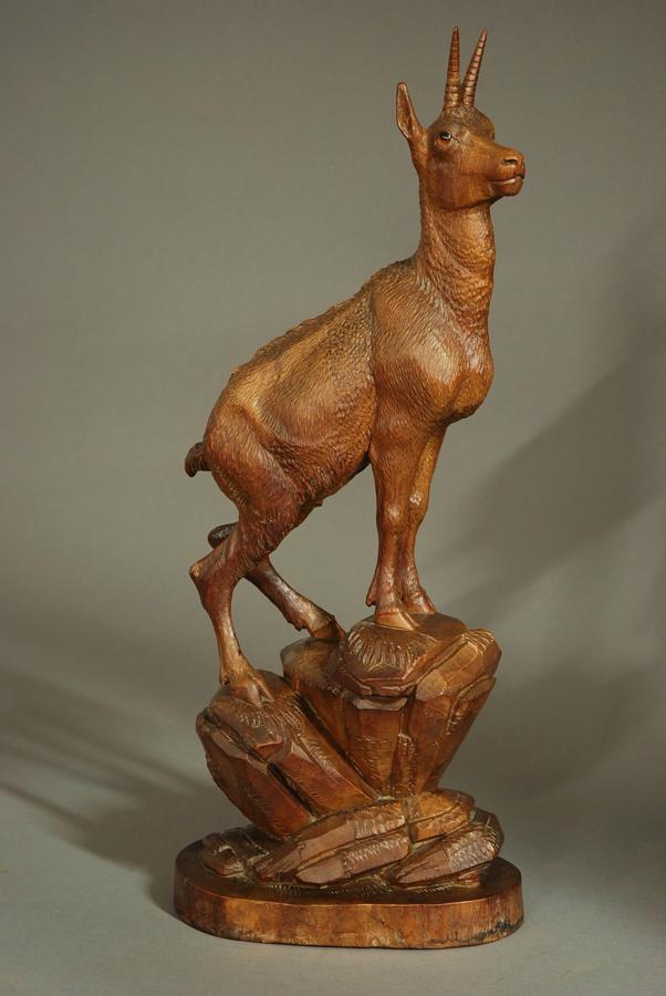 19thc Black Forest figure of an ibex