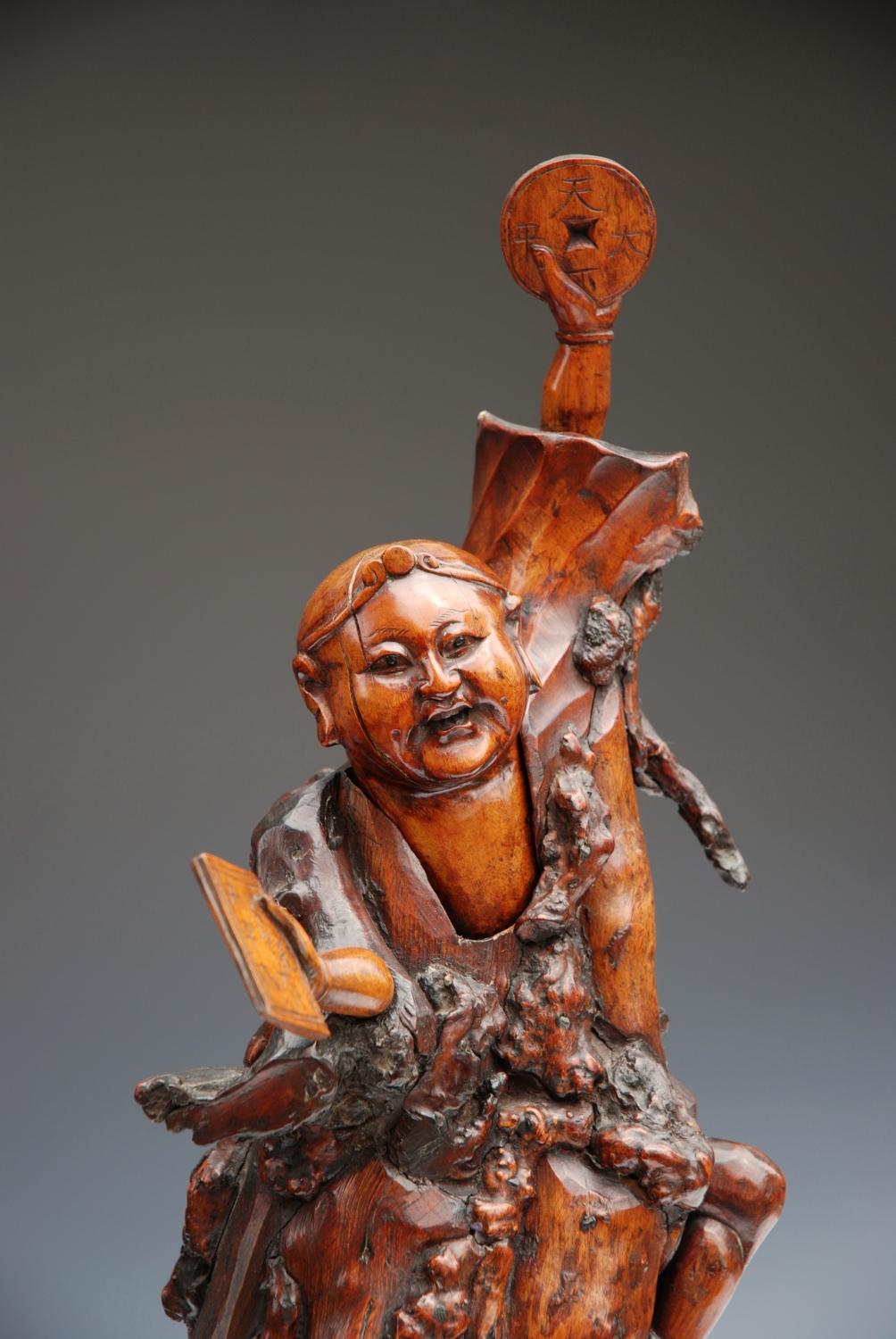 Late 19thc Japanese root wood carving