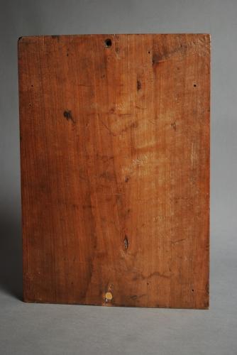 19thc carved walnut panel of Medieval man