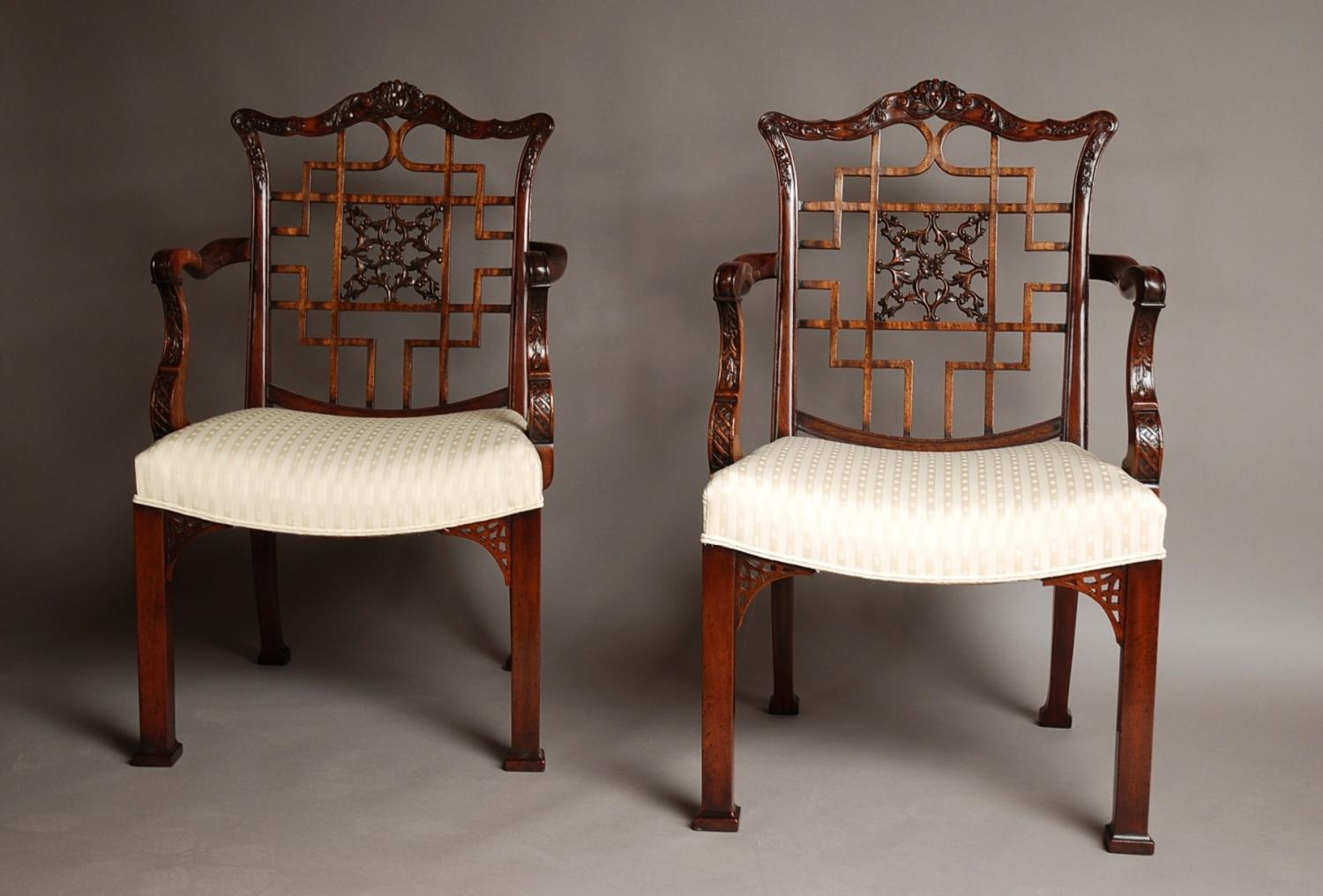 Pair of mahogany armchairs 