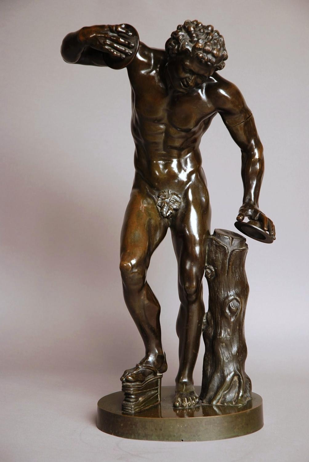 Grand Tour Classical bronze of dancing faun 