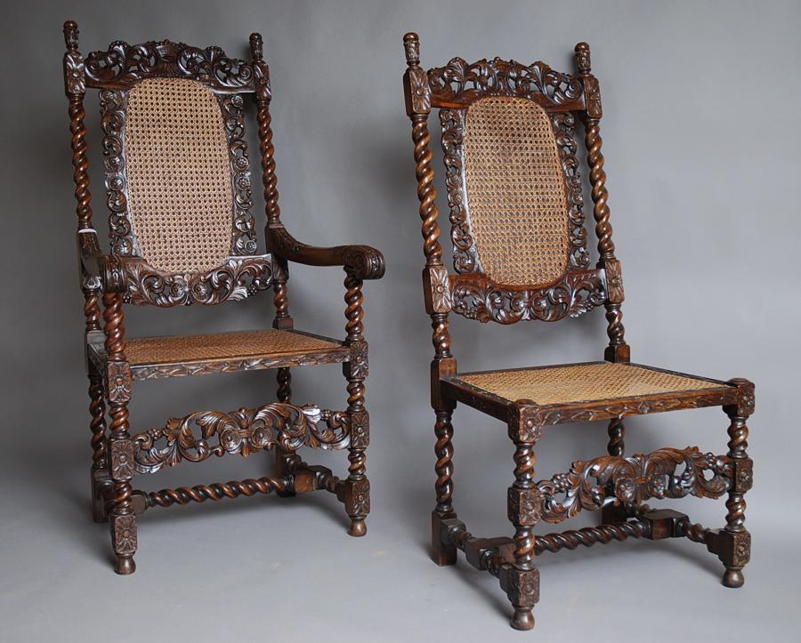 Set of 10 walnut chairs