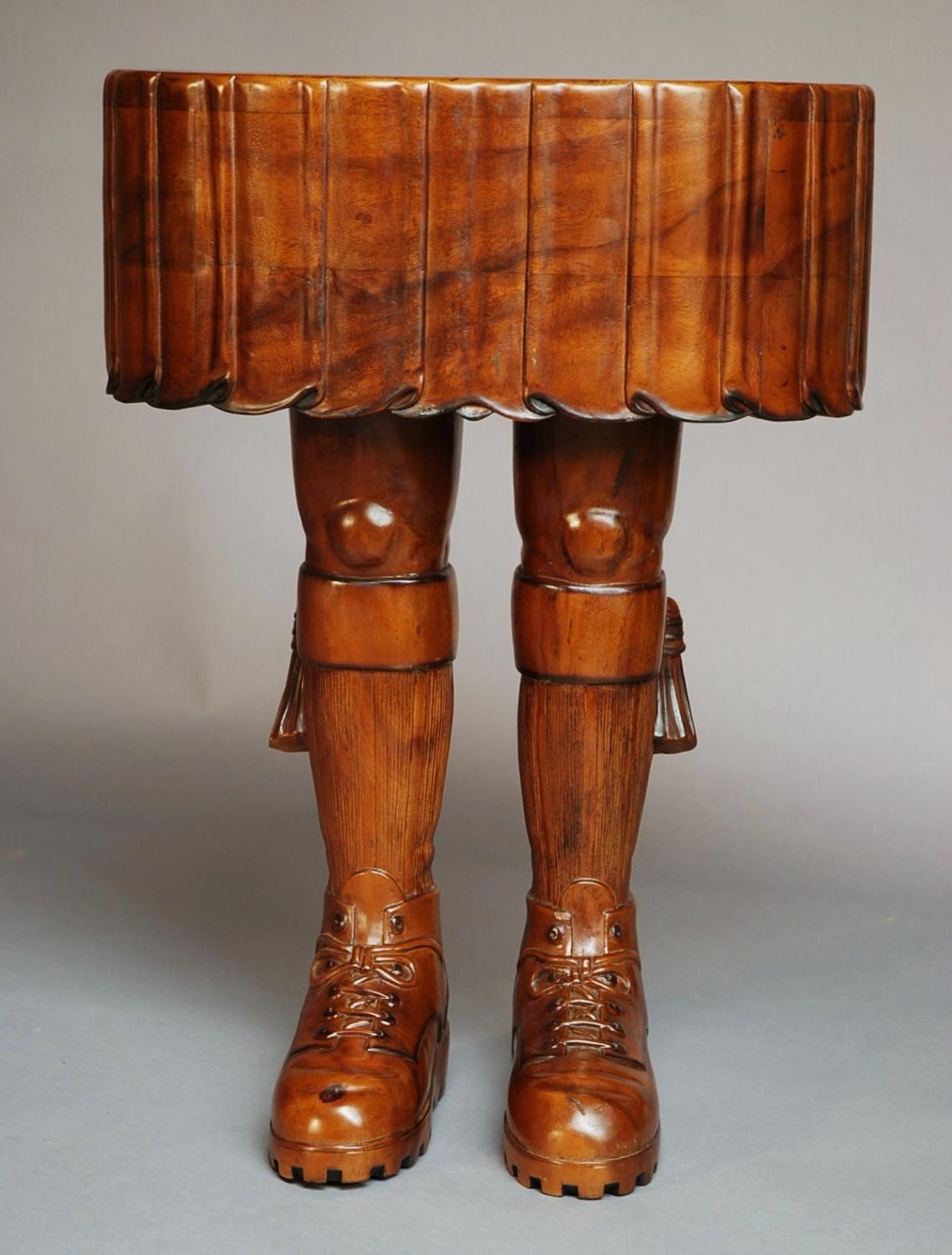 Decorative Scotsman's kilt table