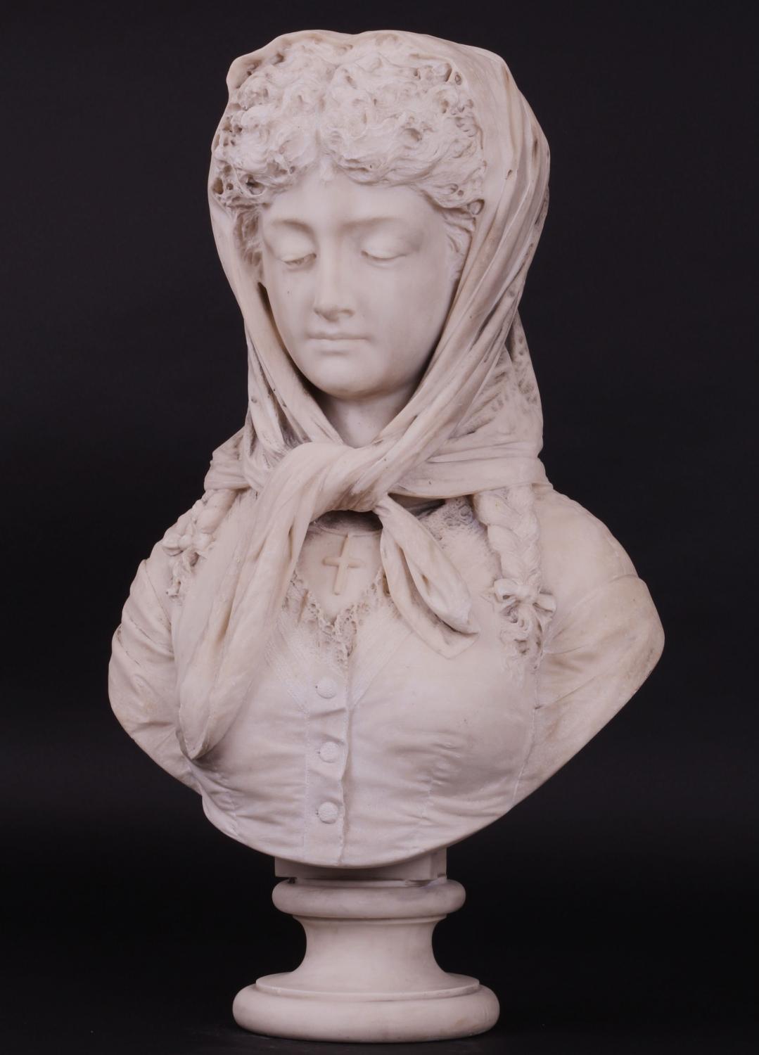  Italian Marble Bust Of A Young Lady