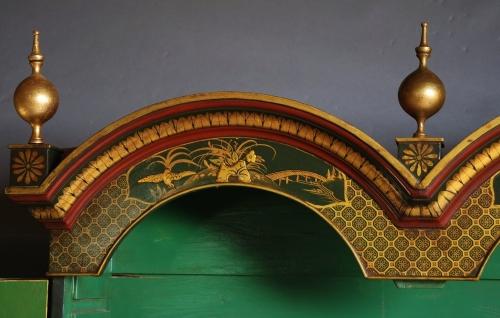 Chinoiserie lacquered bureau bookcase