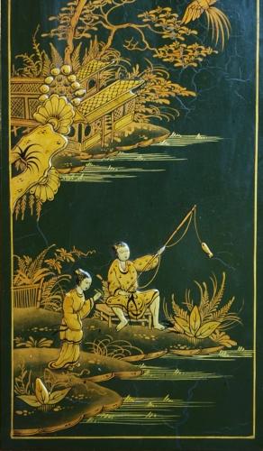 Chinoiserie lacquered bureau bookcase