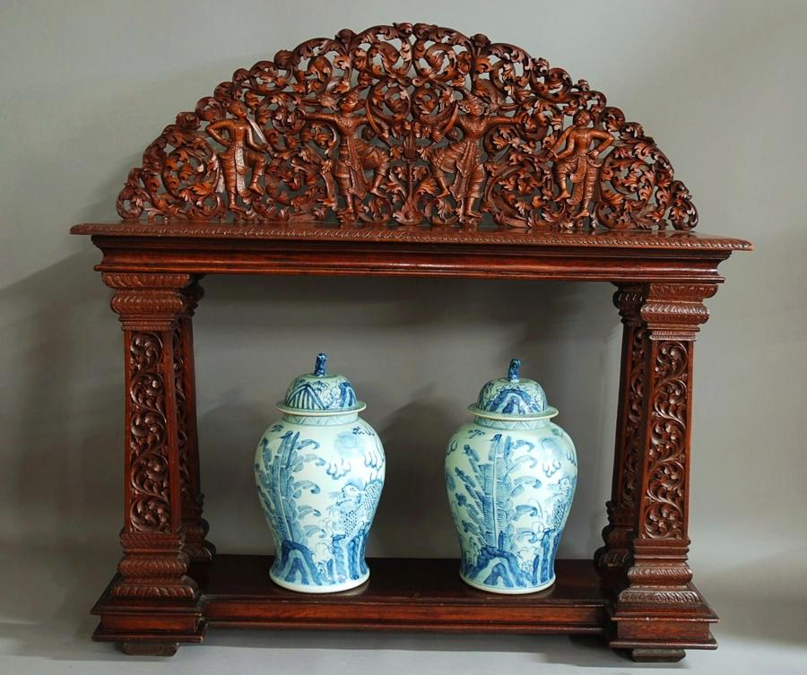 Fine quality teak Burmese altar table