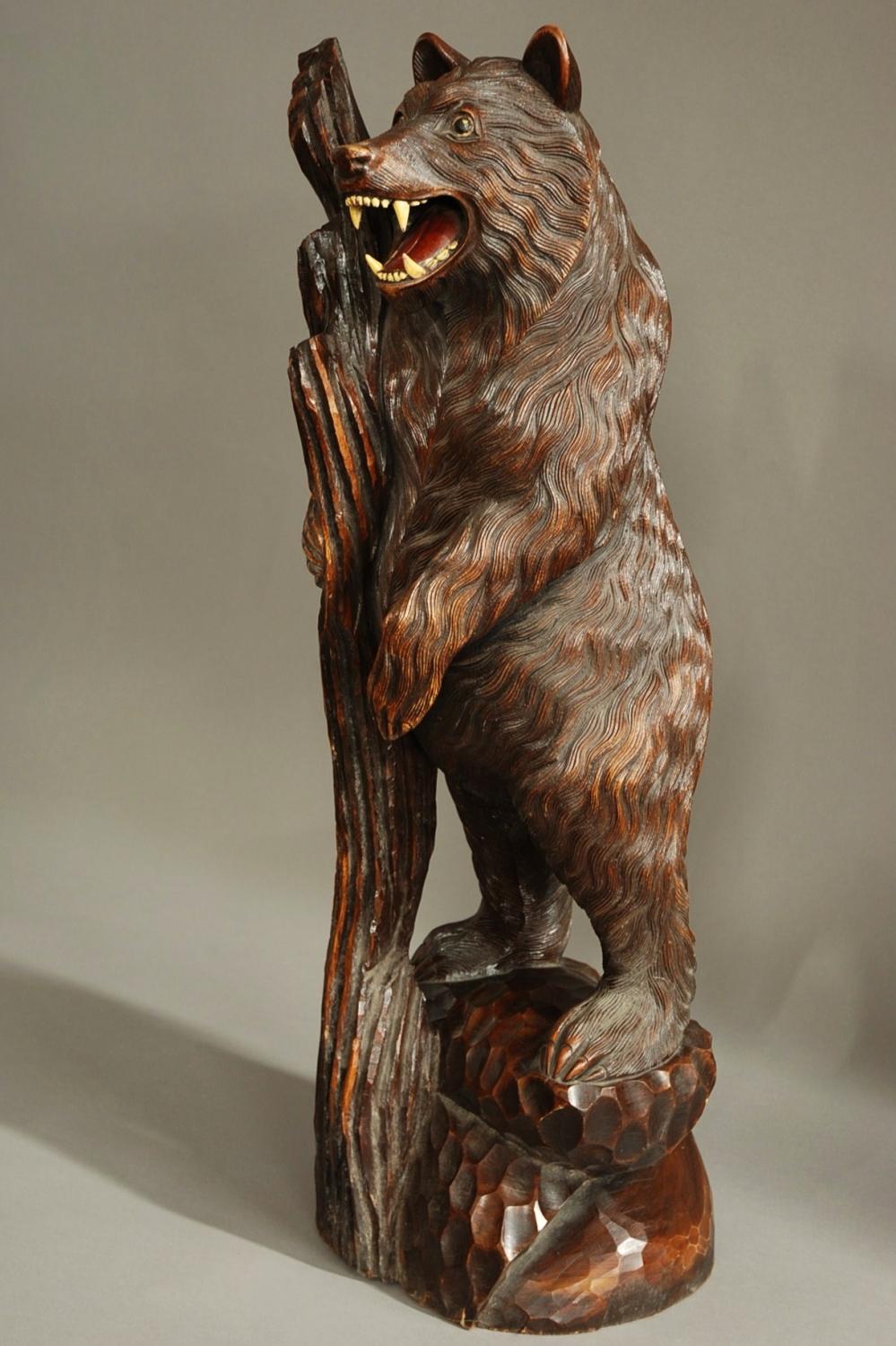 Finely carved wooden Black Forest bear