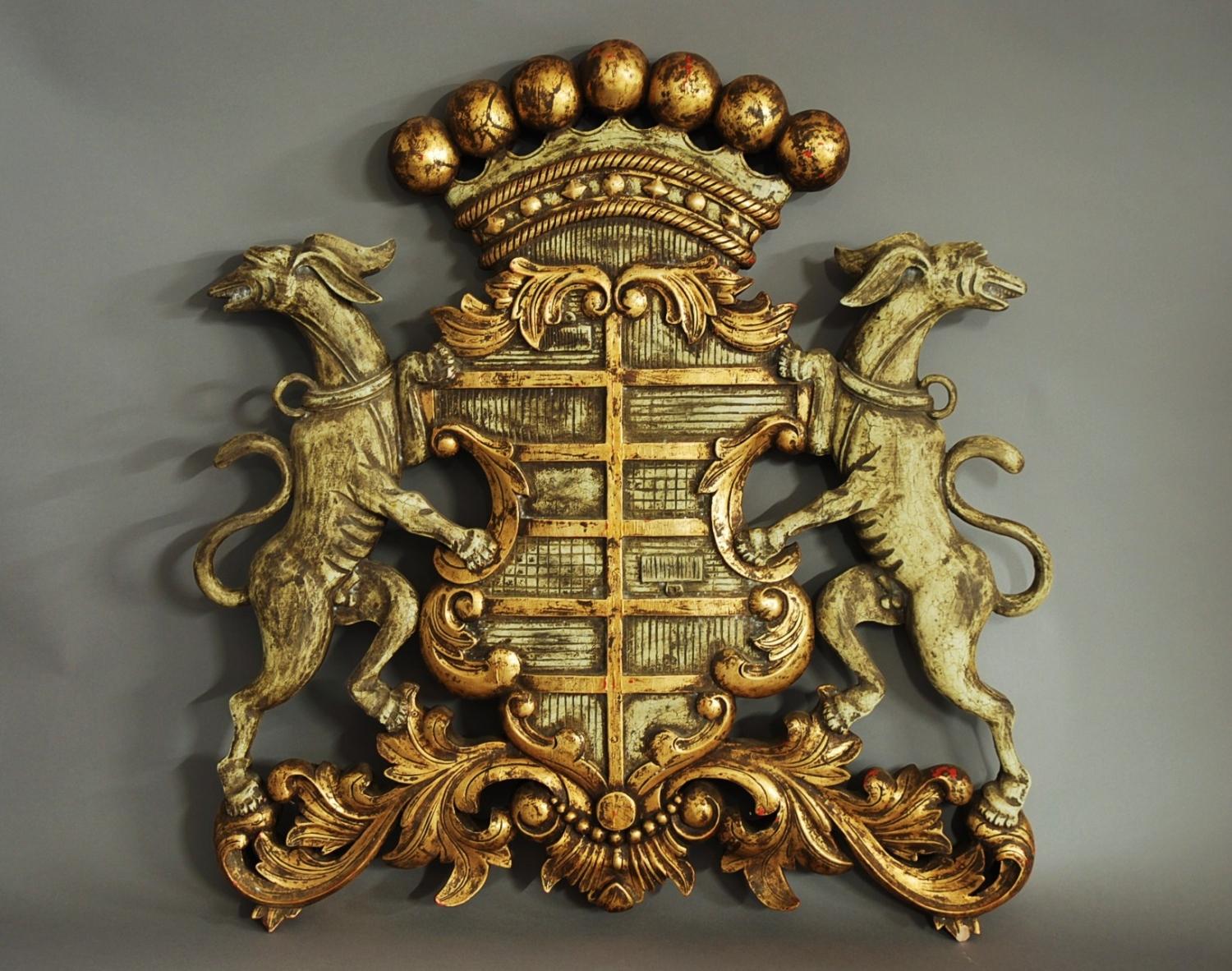 Carved wooden coat of arms