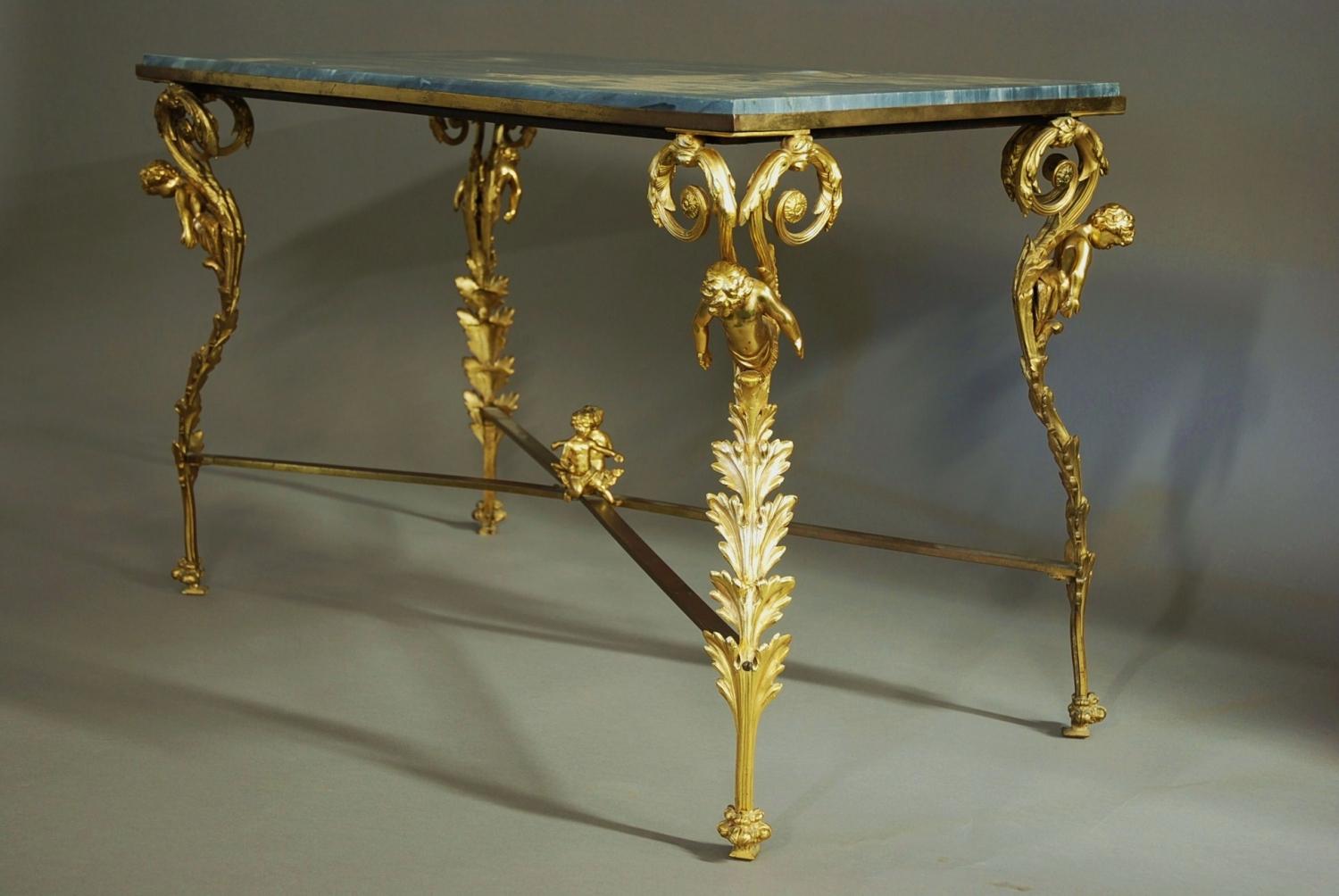 Decorative gilt metal coffee table