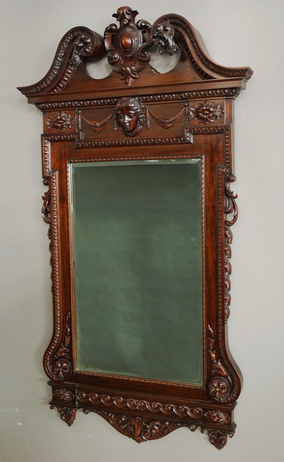 Mahogany mirror in the William Kent style