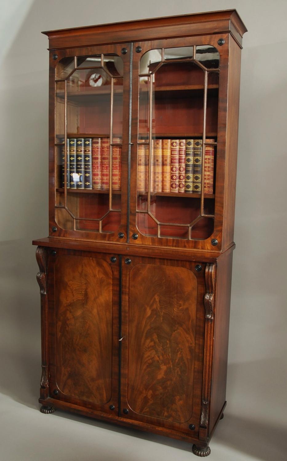 Late 18th century mahogany glazed bookcase of fine patina
